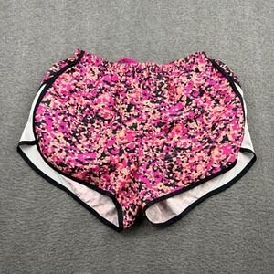 Be Inspired Women's XL Running Shorts Pink Orange Geometric Print Athletic Gym